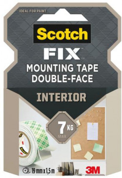 Scotch® Obojstranná montážna páska do interiéru, 19 mm x 1,5 m