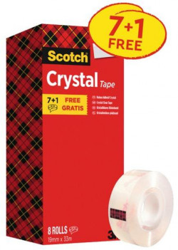 Lepiaca páska kryštálovo číra Scotch zvýhodnené balenie, 8 roliek, 19 mm x 33 m