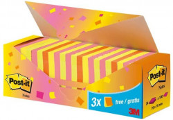 Bločky Post-it Super Sticky, 76x76 mm, mix neónových farieb, zvýhodnené balenie