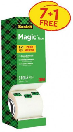 Lepiaca páska Scotch Magic neviditeľná popisovateľná 19 mm x 33 m v krabičke 7+1 zdarma