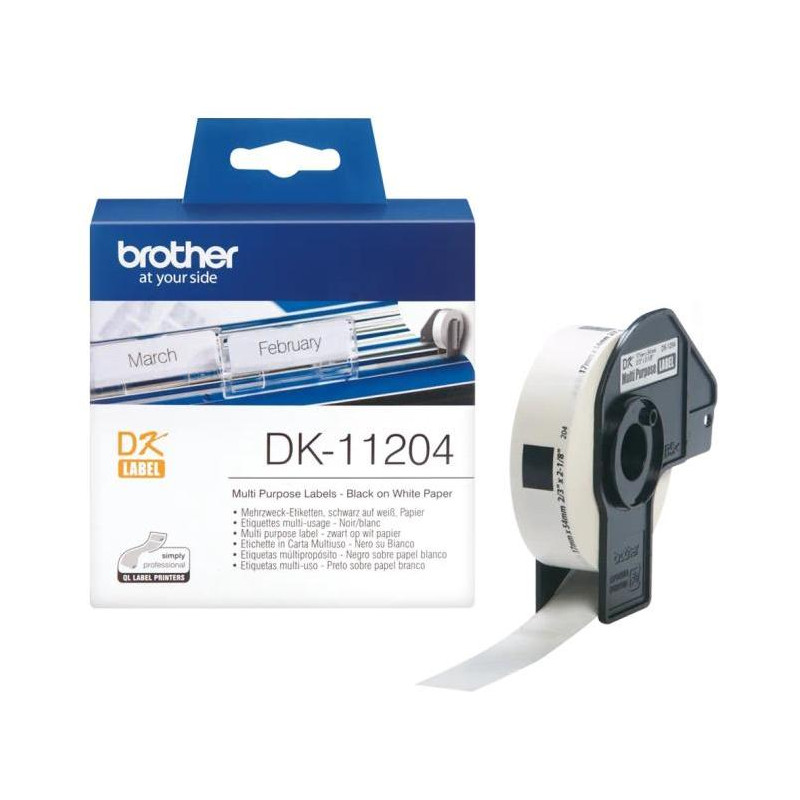 Samolepiace etikety Brother QL 17x54 mm multifunkčné biele