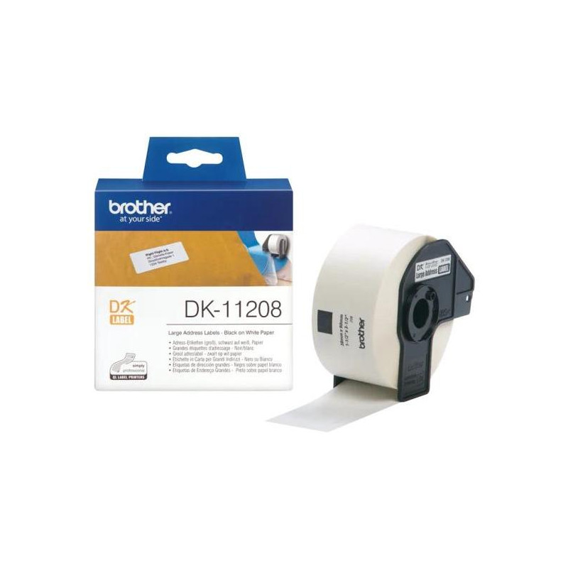 Samolepiace etikety Brother QL 38x90mm adresné veľké biele