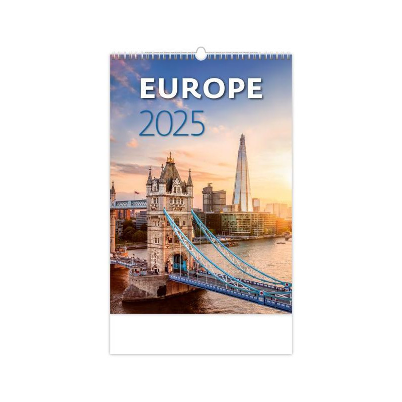 Nástenný kalendár Europe 31,5 x 45 cm 2025