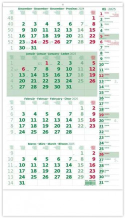 Nástenný kalendár štvormesačný s poznámkami 2025