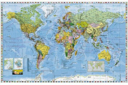 Mapa Svet politický s vlajkami štátov