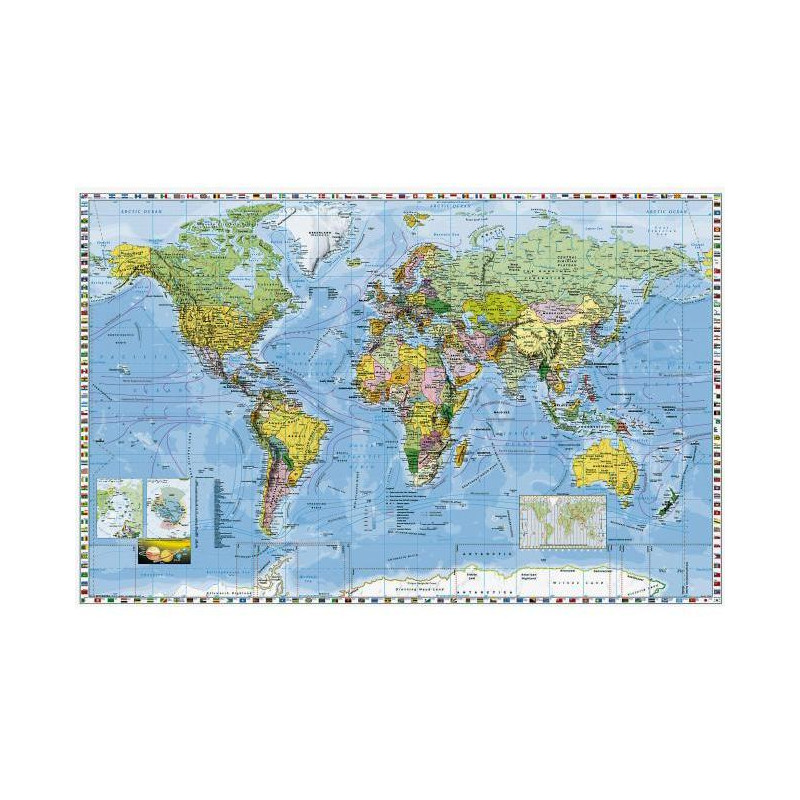 Mapa Svet politický s vlajkami štátov