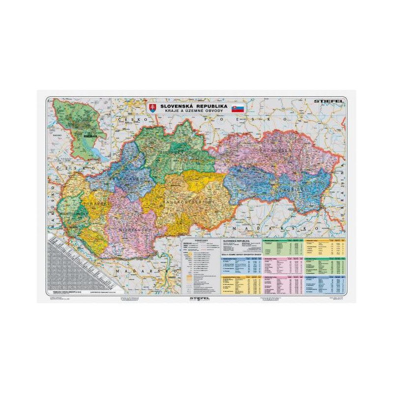 Mapa Slovensko-Kraje a územné obvody