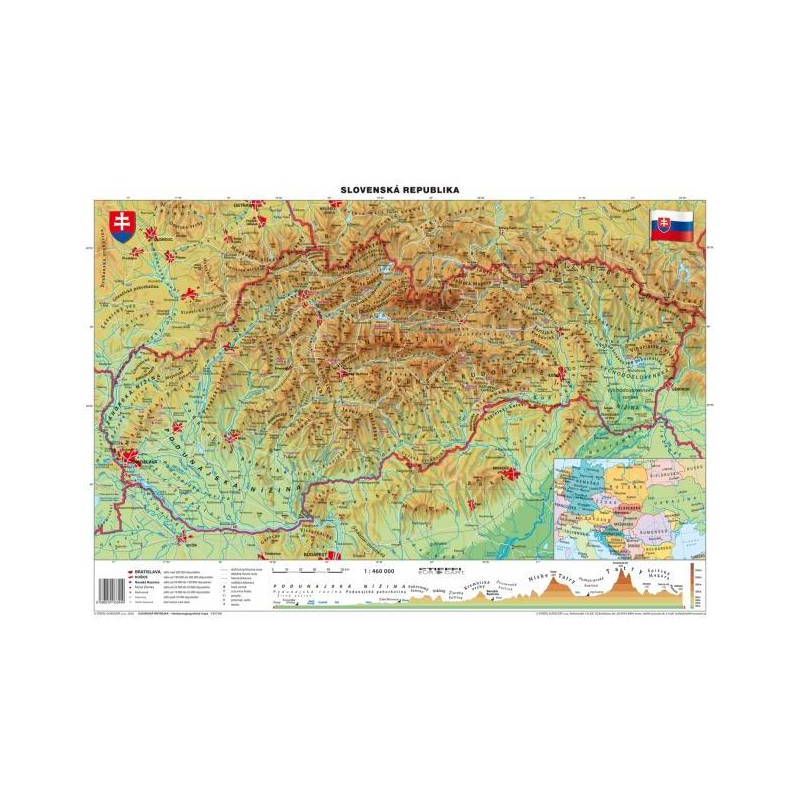Mapa Slovensko-geografická B1 formát