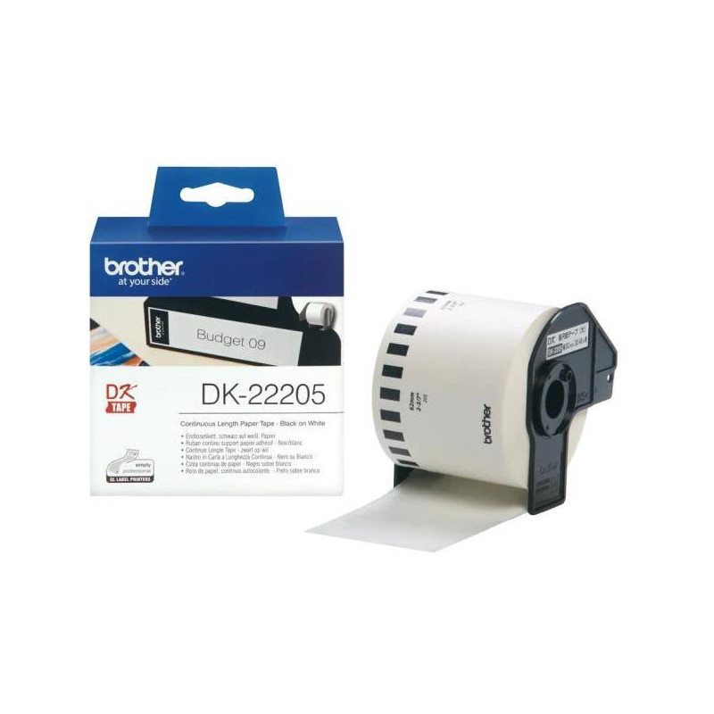 Široká páska Brother 62 mm x 30,48 m biela