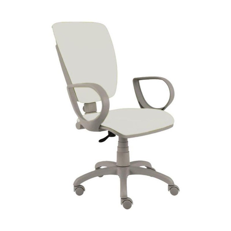 Zdravotnícka stolička Rianna, s podrúčkami, zdravot. ekokoža biela 080