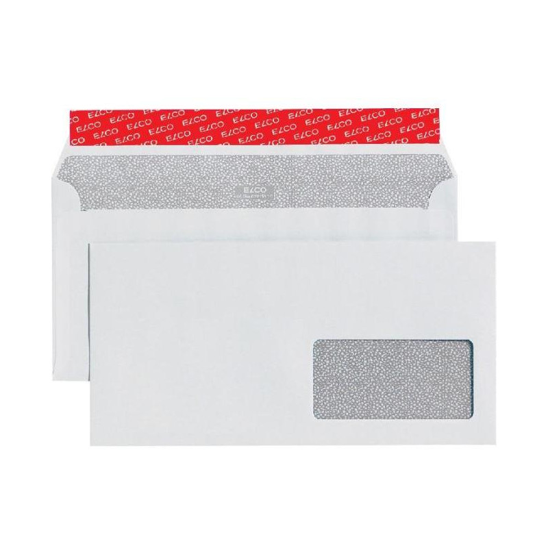 Poštové obálky C6/5 ELCO s páskou, okienko vpravo,500 ks