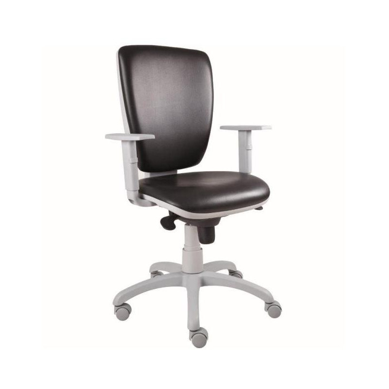 Zdravotnícka stolička Torino, kĺb,štandard kol., podrúčky, zdravot. ekokoža čierna 010