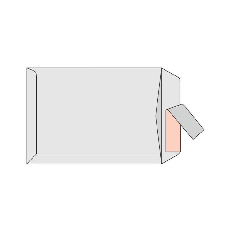 Poštové obálky C4 s páskou, biele, 25 ks