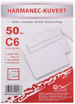 Poštové obálky C6 samolepiace, 50 ks