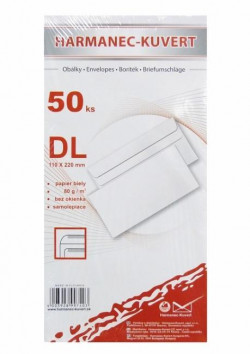 Poštové obálky DL samolepiace, 50 ks