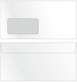 Poštové obálky DL s páskou, okienko vľavo, potlač 1000 ks