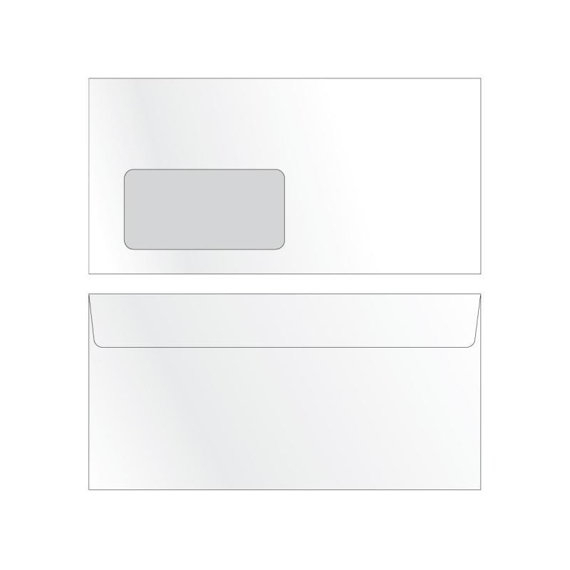 Poštové obálky DL s páskou, okienko vľavo, potlač 1000 ks