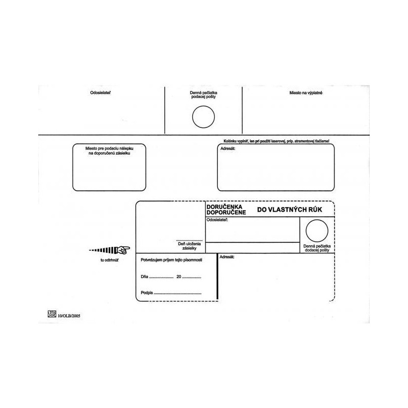 Poštové obálky C5 doručenka do VR bez OD,100 ks