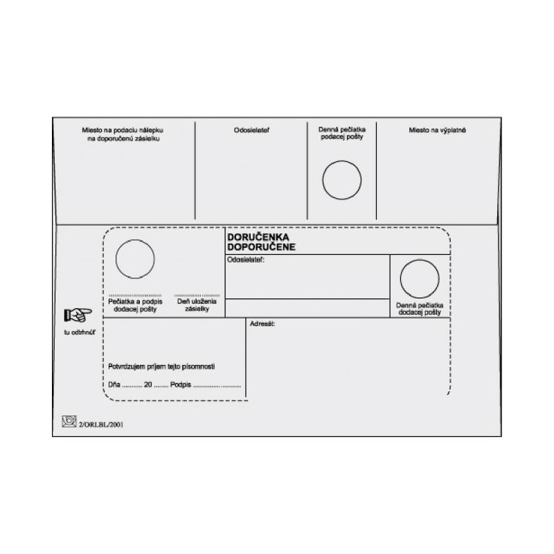 Poštové obálky B6 doručenka,1000 ks