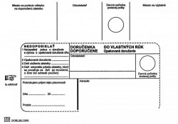 Poštové obálky B6 doručenka do VR OD, Nedoposielať, 100 ks