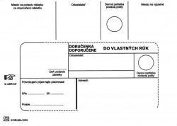 Poštové obálky B6 doručenka do VR bez OD, 100 ks