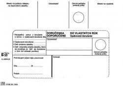 Poštové obálky B6 doručenka do VR OD, Doposielať, 100 ks