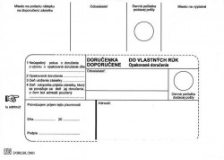 Poštové obálky B6 doručenka do VR OD, Doposielať, 1000 ks