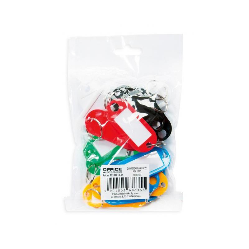 Menovky na kľúče Office Products mix farieb 20ks